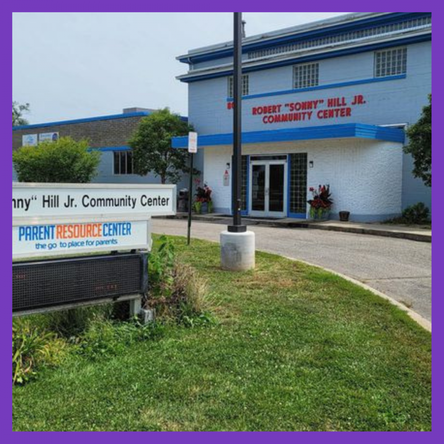 Community Center Building and Sign